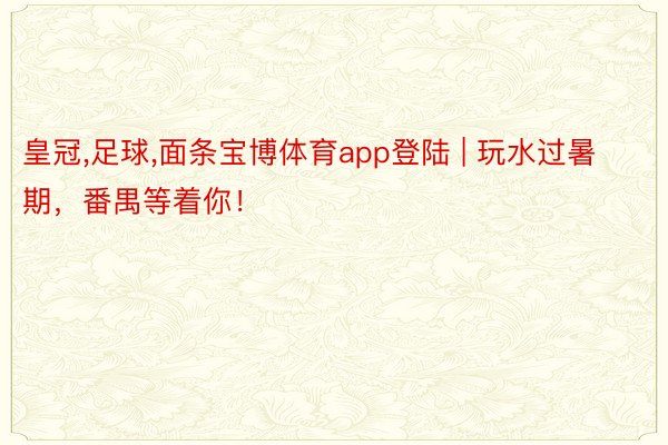 皇冠,足球,面条宝博体育app登陆 | 玩水过暑期，番禺等着你！